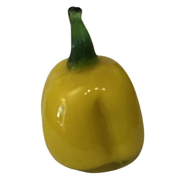 Handmade Glass Yellow Bell Pepper Decorative Accent VTG - Picture 3 of 6